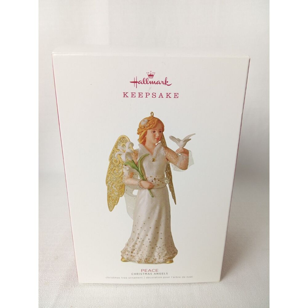 Hallmark Keepsake 2018 Peace Christmas Angels Angel Ornament Gold Wings in Box